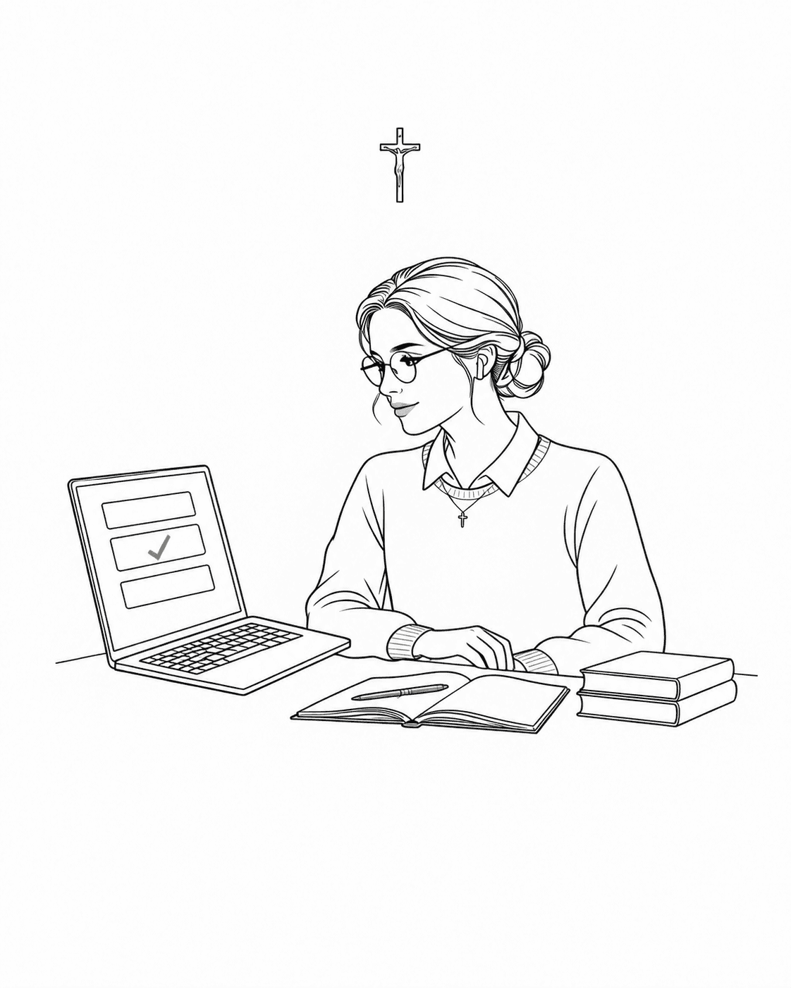 Bonne réponse au quiz, l'étudiante sourit